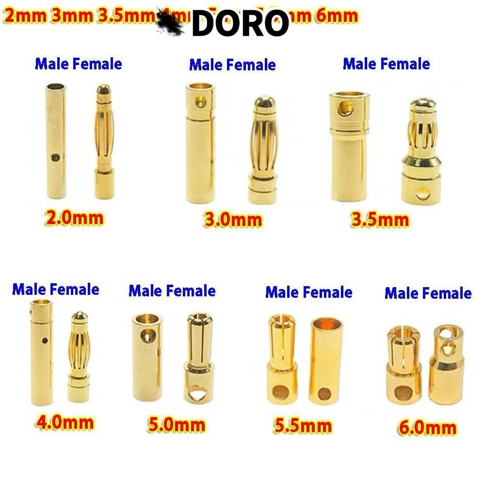 Đầu nối DORO Banana Nam Nữ, Bộ phận pin RC 2mm 3mm 3.5mm 4mm Pin Mạ vàng Đầu cắm chuối, Chất lượng c