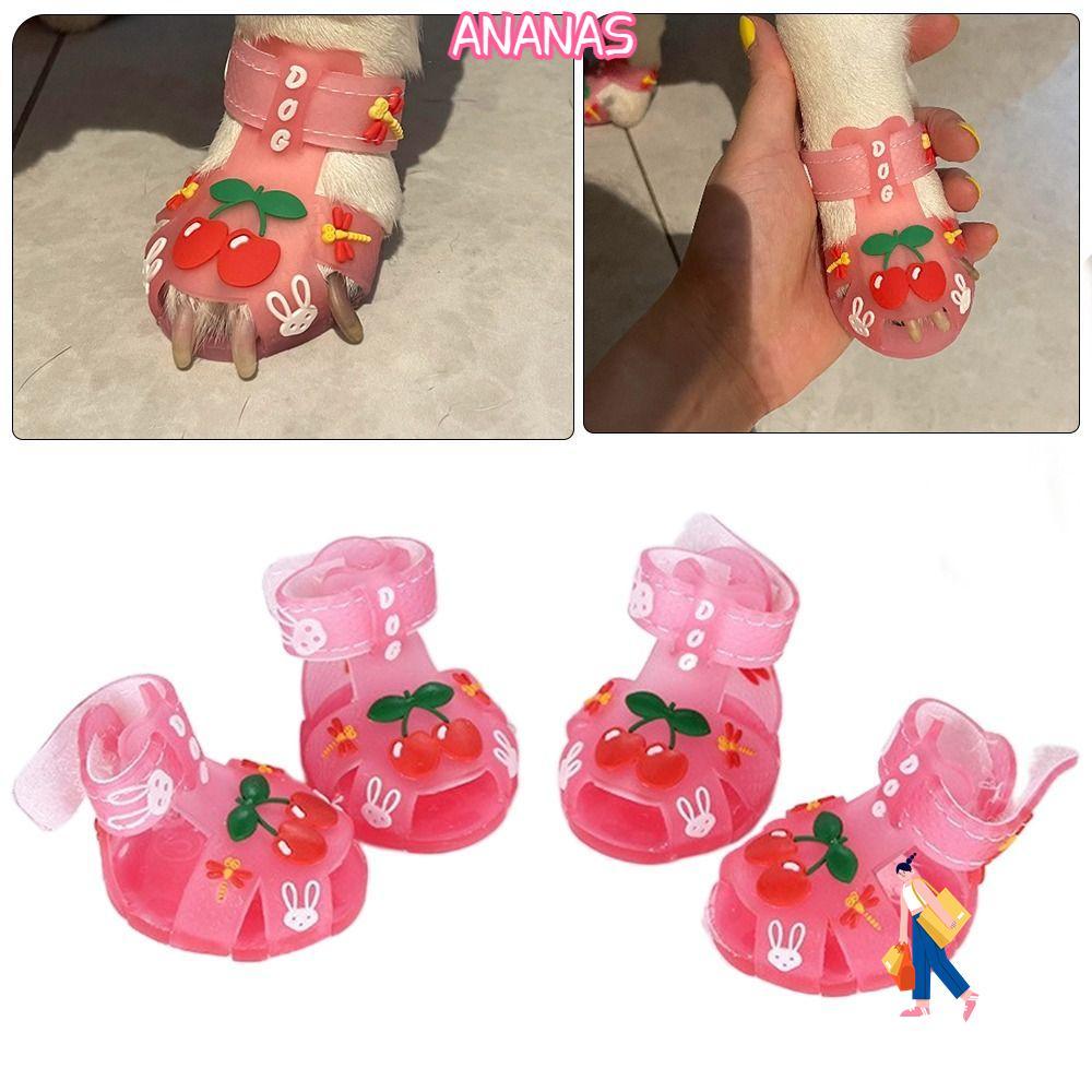 Giày Thú Cưng ANANAS, Giày Thạch Thú Cưng Đa Kích Thước Thoáng Khí, Giày Chó Mèo Silicon Thoáng Khí 