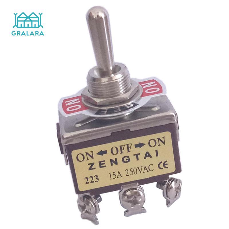 Công tắc bật / tắt 3PDT / bật 3 vị trí 6 chân tạm thời, 250V 15A