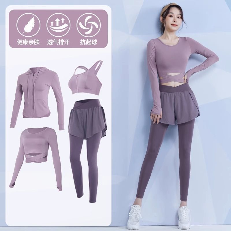 Bộ Đồ Thể Thao Nữ Dài Tay Thu Đông Chạy Chặt Tập Thể Dục Cao Cấp Top Pilates Tập Yoga Quần Áo