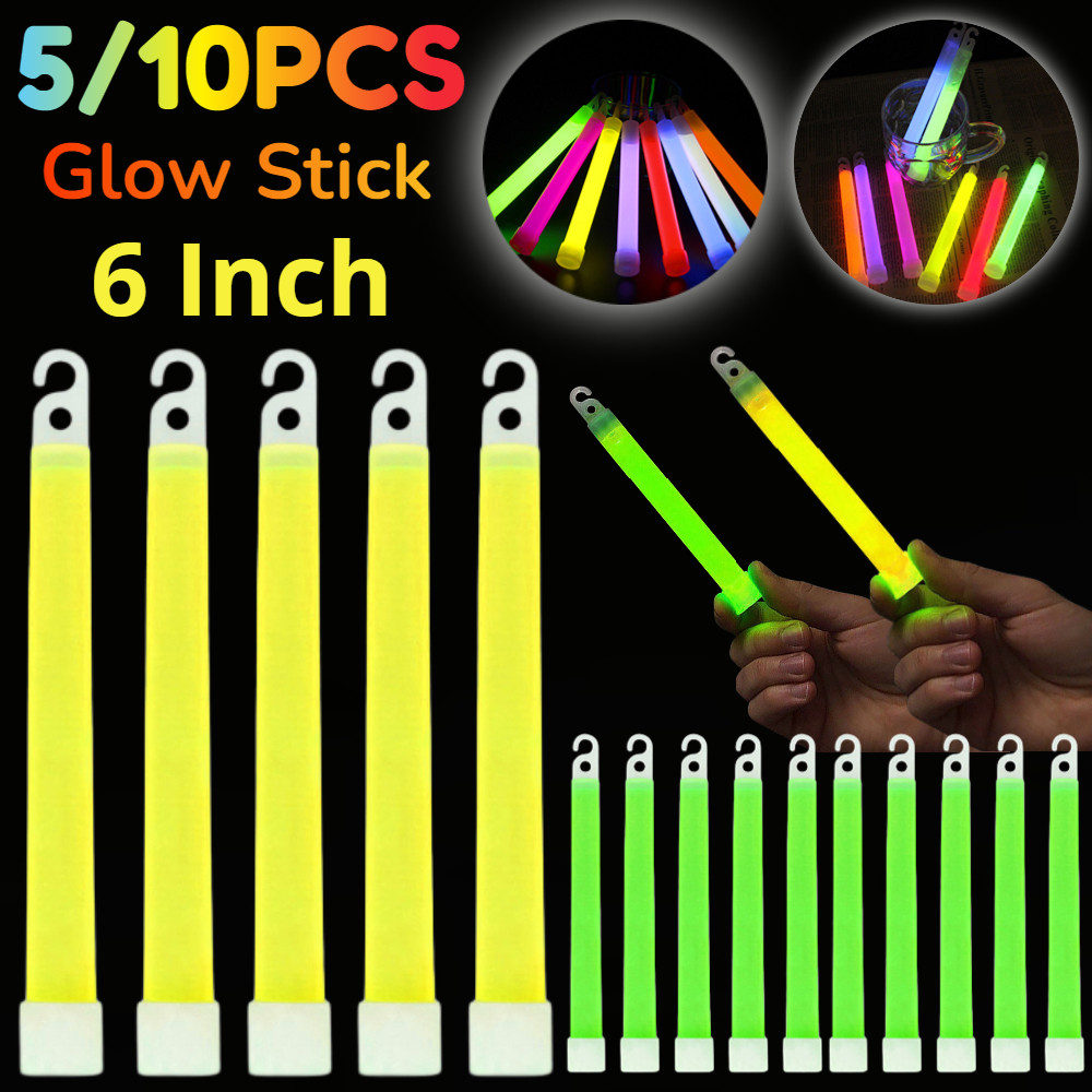 5 / 10 Chiếc Huỳnh Quang Phát Sáng Gậy Quân Sự Phát Sáng Gậy Có Móc Ngoài Trời Khẩn Cấp Phát Sáng Tr