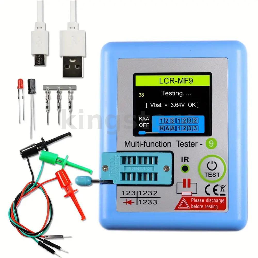 LCR-MF9 Đồng hồ vạn năng sạc USB tiên tiến 1.8 "TFT LCD Độ chính xác cao 0,01 Diode Transistor Tụ đi