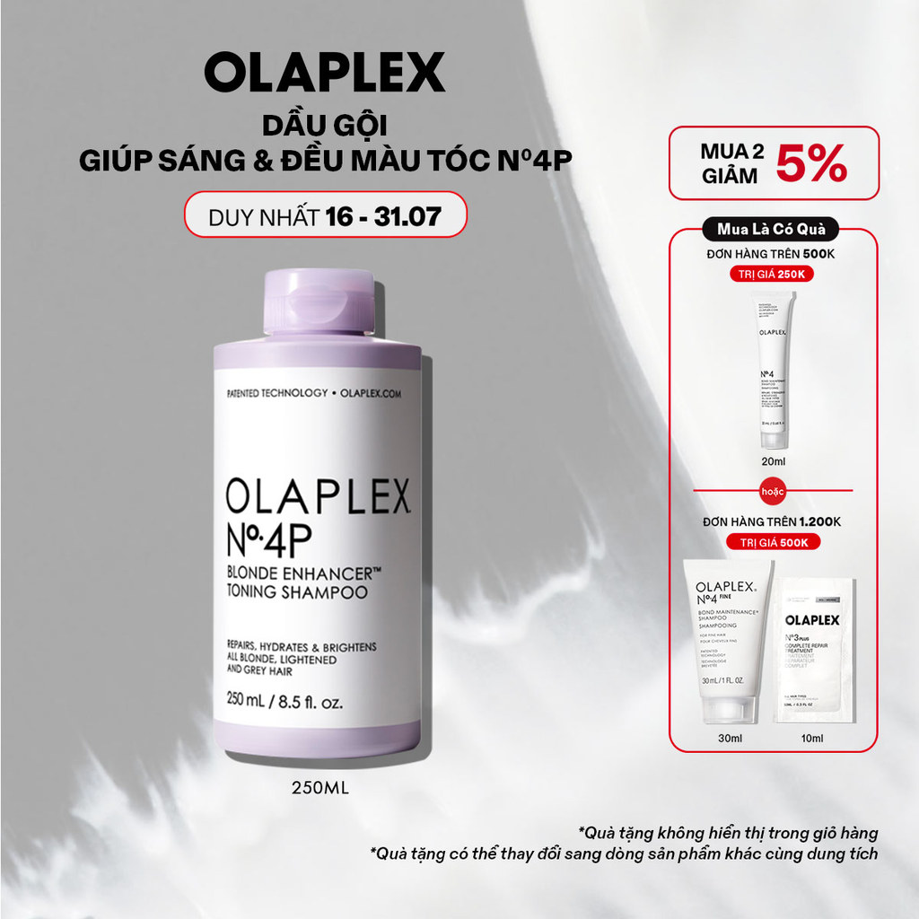 [SVIP]Dầu gội tím giúp làm sáng và đều màu tóc Olaplex No.4P 250ml