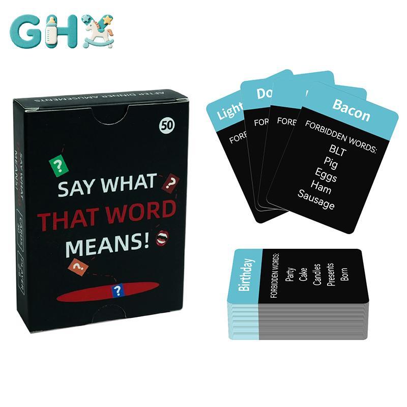 GHX Nói những gì từ đó có nghĩa là, Mô tả từ dành cho người lớn Thẻ trò chơi trên bàn Đoán thẻ trò c