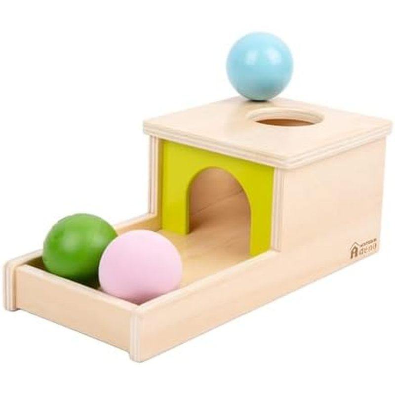 Adena Montessori Object Permanence Box with Tray Three Balls Montessori Toys for 6-12 Months Baby 1 