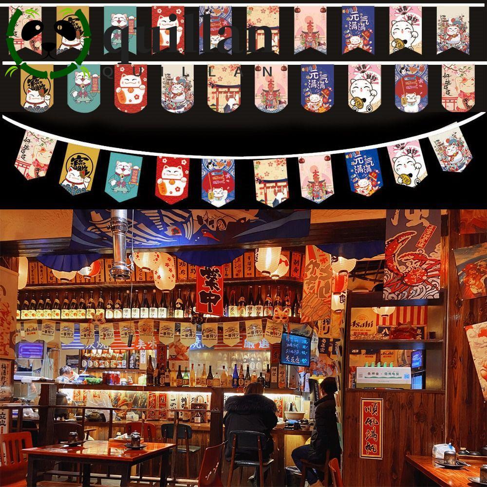 QUILLAN Bistro Biểu ngữ trang trí, Sashimi Ramen Ẩm thực Lẩu Sushi Nhật Bản Treo Cờ, Lễ hội Văn hóa 