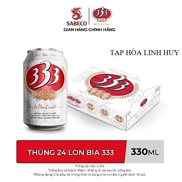 Thùng 24 lon bia 333 Chính Hãng 330ml | Tạp hóa Linh Huy