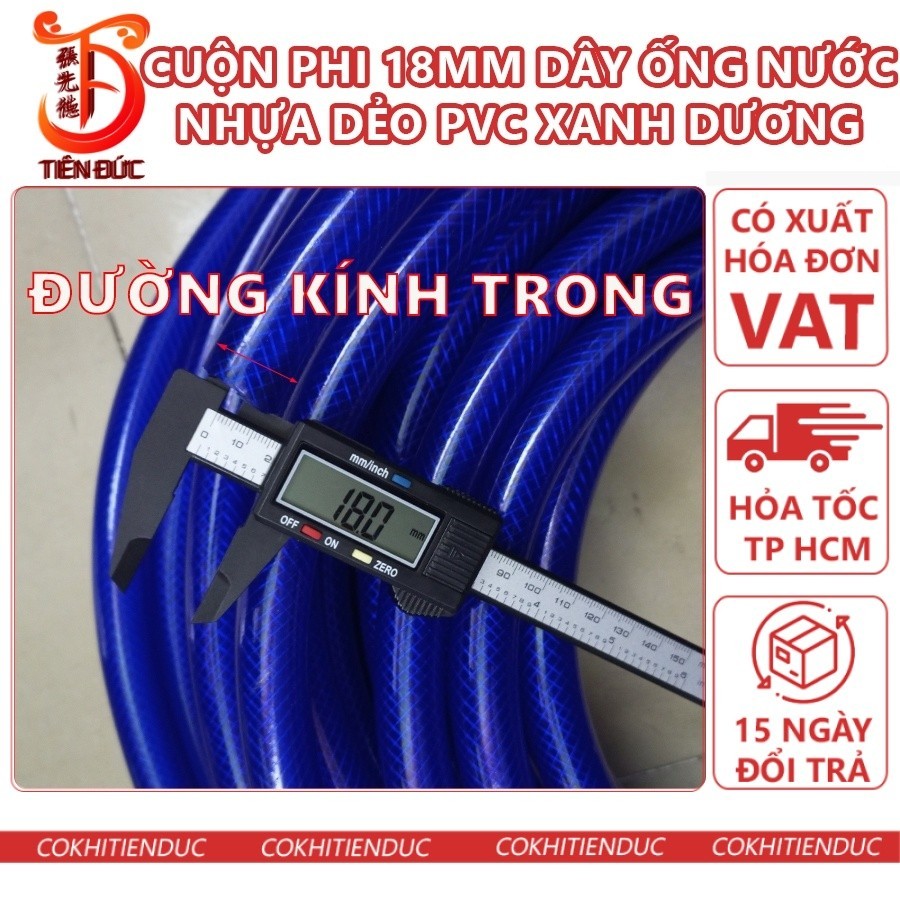 [Giá VAT] Cuộn Ống Xanh 18mm 3 Lớp Dẻo Bền PVC Dương Dây Nước Nhựa Ong Dẫn Nuoc Rửa Xe Đường Kính Tr