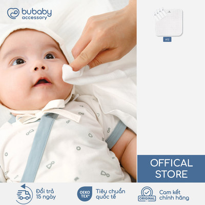 [Pack 5] Khăn sữa muslin BU Baby (30x30cm), khăn xô kháng khuẩn mềm mịn, khăn sơ sinh | TBM05V300