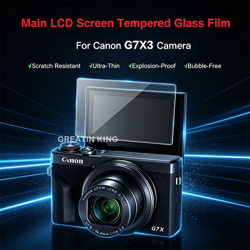 Kính Cường Lực Cho Canon G7X3 G7X III G7X Mark3 MarkIII Camera Bảo Vệ Màn Hình HD Trong Suốt Bền Chố