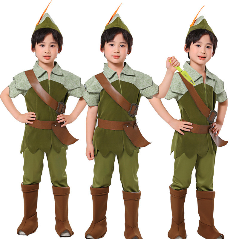 Halloween Peter Pan Peter Pan cosplay Green Elf Peter Pan Trang phục biểu diễn sân khấu trẻ em