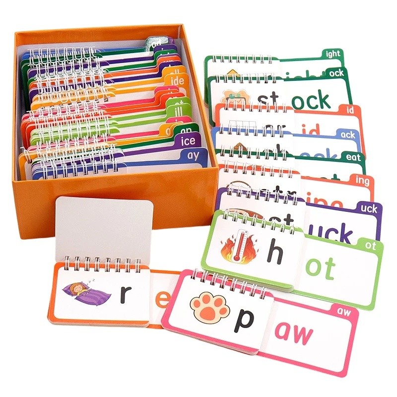 Word Family Build Book Flipbook Kit Học Phonics 30 Đọc Và Rhyme Flip Books Thẻ Flash