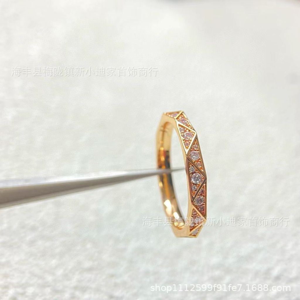 Z7XL Diamond-studded smooth surface elegant ring for women and couples, Möbius ring pair, exquisite 