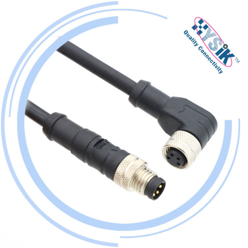 Đầu nối chống nước M8 Mã hóa 4 lõi 5 lõi 6 lõi 8 lõi Đầu thẳng loại một mảnh có phích cắm dây