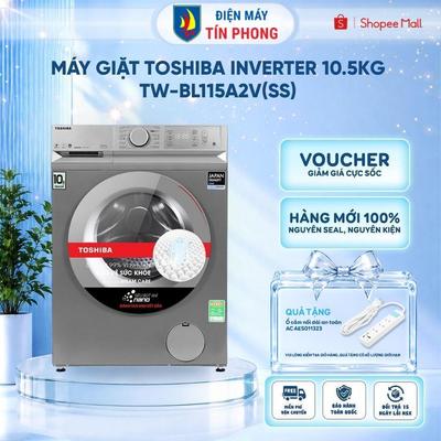 [Shopee Lắp 0Đ HCM HN] Máy giặt Toshiba inverter 10.5kg TW-BL115A2V(SS) - BH24 tháng