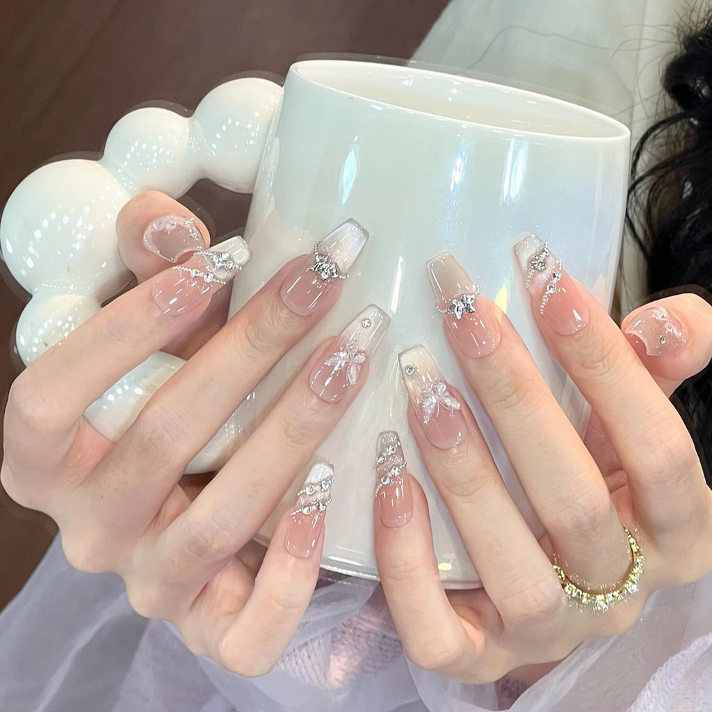 Bướm Fairy Galaxy Press On Nails Handmade Luxury Designer Nail Art
