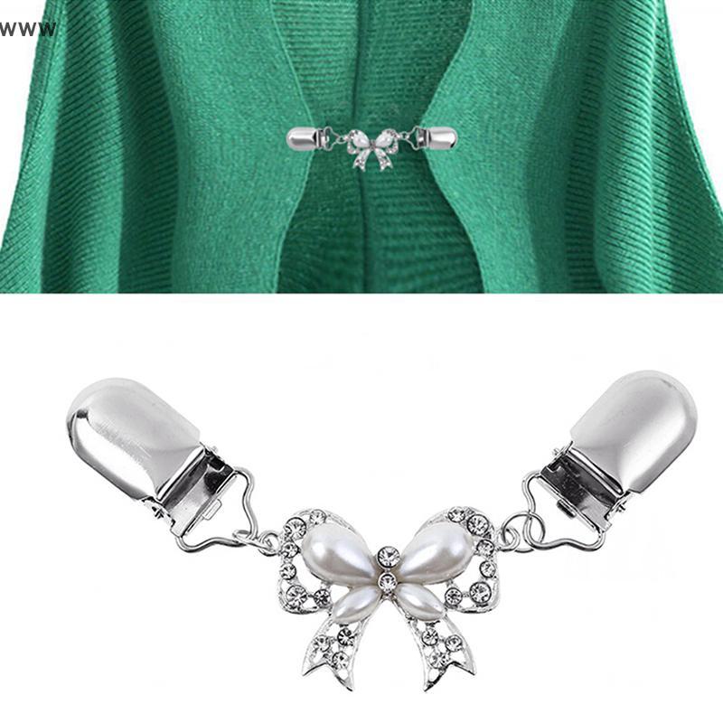OOO thời trang Bow Cardigan áo len áo Pin khăn choàng Trâm Clip vịt khăn móc uuuu