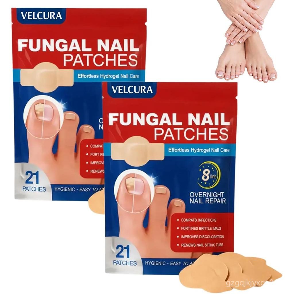 VelcuraFungalNailesforToenails42 chiếc – EtraStrungthNailRepaireswithPlantEtractsforDamaged, Discolo
