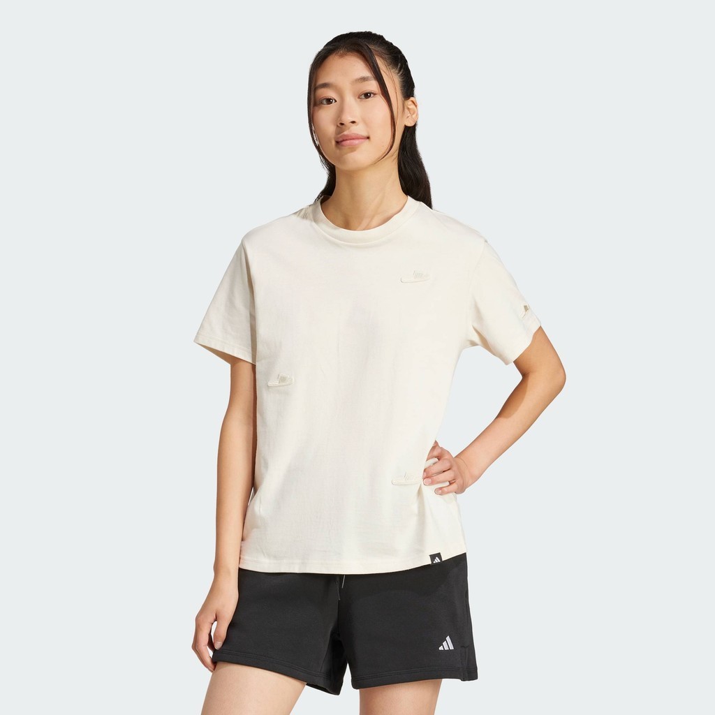 adidas Lifestyle Lounge Slide Graphic Tee Women White JJ4094