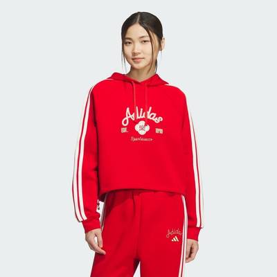 adidas Phong cách sống ÁO SWEATSHIRT CÓ MŨ LUNAR NEW YEAR Nữ Đỏ KH2694