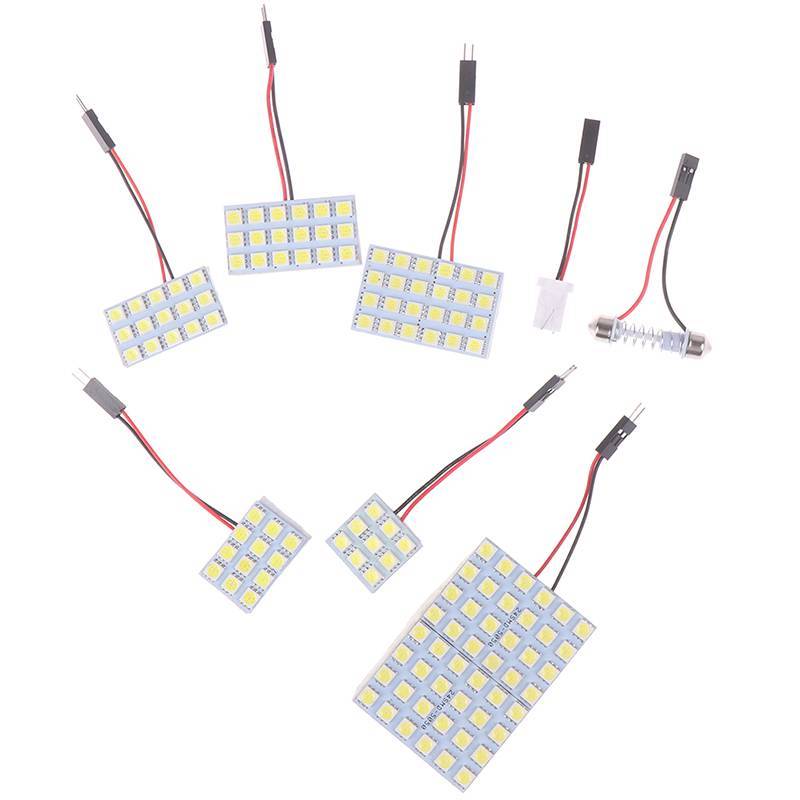 V & N Nội thất ô tô 5050 led ánh sáng trắng bảng đèn smd t10 festoon vòm ba9s 12v 5w.