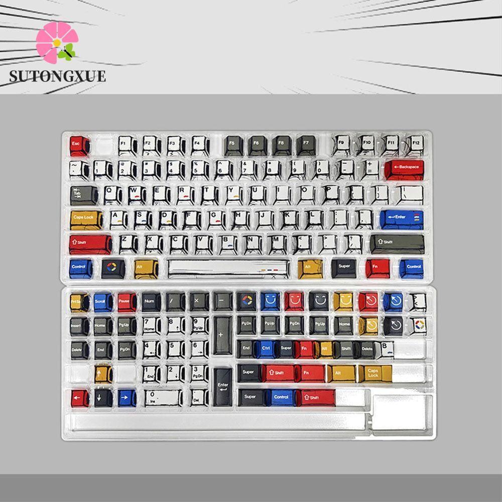 Bộ Keycap SUTONGXUE, 136 Phím Nắp Bàn Phím Phong Cách Manga, Chủ Đề Trăm Đèn Đa Năng Cổ Điển Chống N