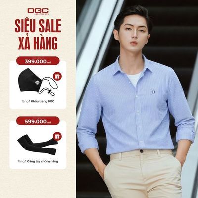 Sơ mi dài tay DGC Dáng suông Regular Oxford, thêu chữ D ngực trái - SASDBE81M-S