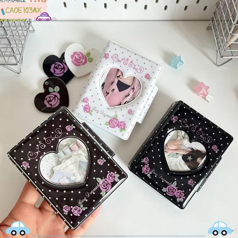 ICAOE103 Album Ảnh 3 Inch, Photocard Binder In Hoa Hồng Photocard Giá Đỡ, Trái Tim Vintage Rỗng Nút 