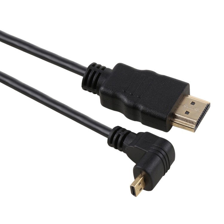 Hàng mới về 30cm 4K HDMI Nam sang Micro HDMI Đầu nối mạ vàng góc dương Nam Cáp chuyển đổi