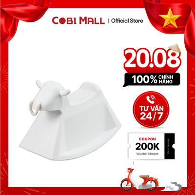 Ghế Đẩu Nhựa Đúc Cao Cấp Hình Trâu Cho Bé/ Trang Trí 2 Màu Hồng/ Trắng Cobi Home
