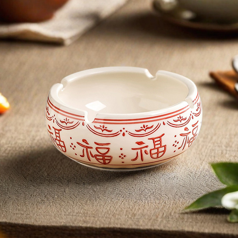 Mới Trung Quốc Retro Hộ Gia Đình Phòng Khách Gốm Gạt Tàn Lớn Zen Sáng Tạo Gạt Tàn Gạt Tàn Cao Cấp Ni