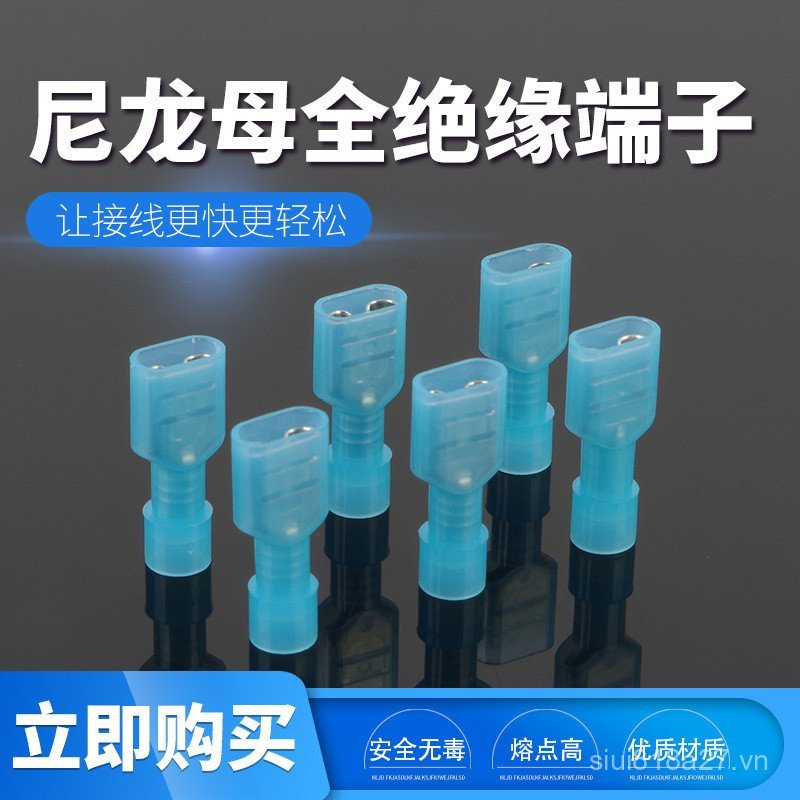 Nylon Cách Nhiệt Hoàn Toàn Cắm Lò Xo Thiết Bị Đầu Cuối FDFN2-250 Nữ Kết Nối Đầu Cuối Nylon Thiết Bị 