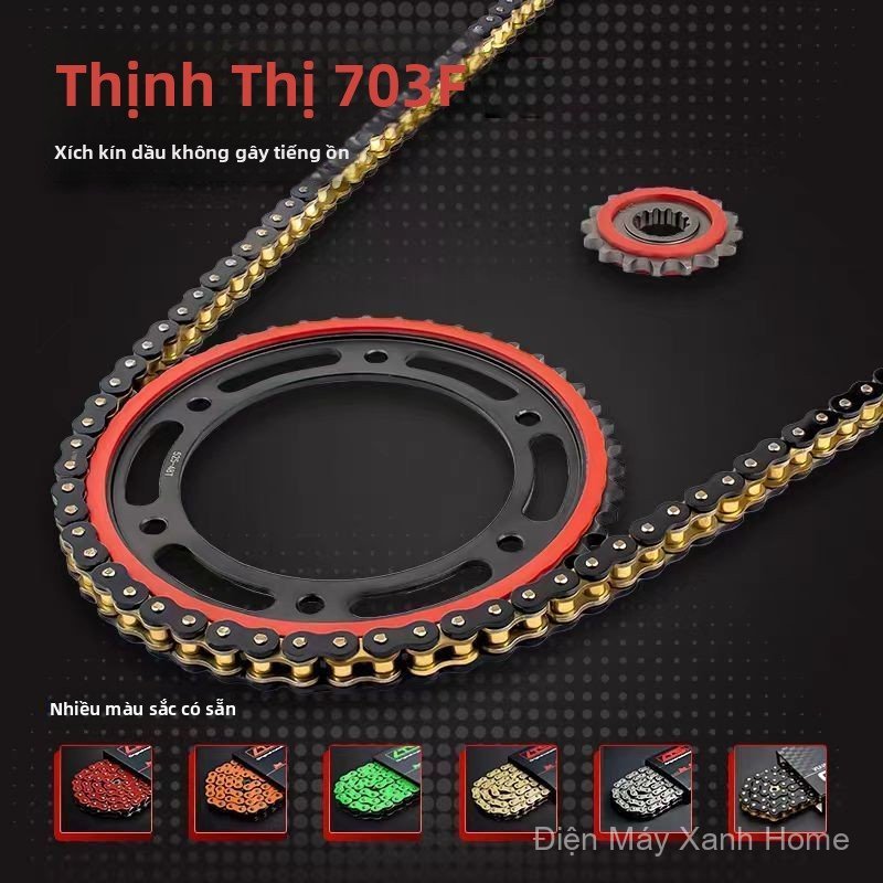 Bộ nhông sên dĩa 525 phớt cao suêu bền cho Zontes 703F vận hành êm tĩnh lặng
