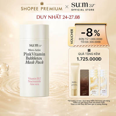 [SU:M37 OFFICIAL] Mặt nạ sủi bọt hồng su:m37 Micro Active Pink Vitamin Bubbletox Mask Pack