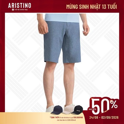 Quần short nam ARISTINO dáng Regular fit, thiết kế cơ bản, màu sắc trung tính, khỏe khoắn - ASO038S3
