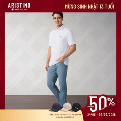 [BIGSIZE] Áo Polo Active thể thao Nam ARISITNO US size màu trắng trẻ trung, thấm hút mồ hôi