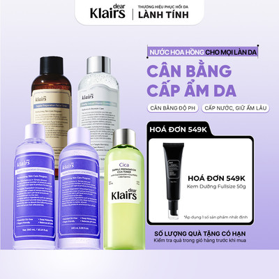 Nước hoa hồng Dear, Klairs Supple Preparation Toner dưỡng sáng cấp ẩm lành tính [FS]