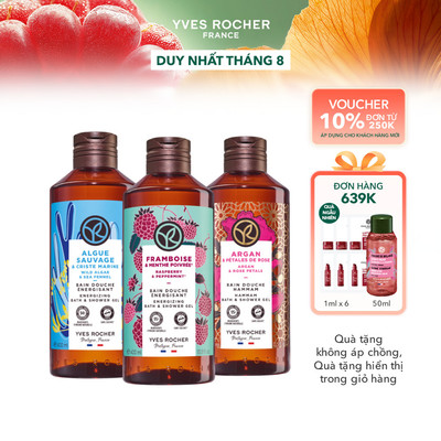 Combo 3 sữa tắm thiên nhiên hương biển - hoa hồng - mâm xôi đỏ Yves Rocher 400mlx3