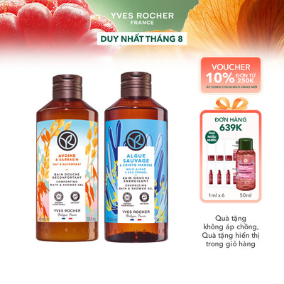 Combo 2 sữa tắm hương yến mạch và hương biển Yves Rocher 400mlx2