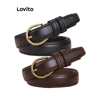 Lovito Phong cách thường ngày Thắt lưng thông thường Thắt lưng xốp cơ bản trơn dành cho nữ L38ED011