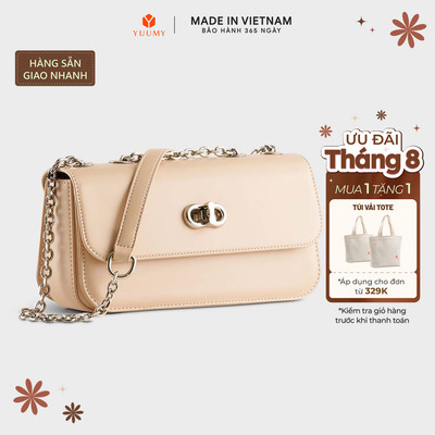 Túi Yuumy (Thời trang nữ phối khóa xoay size 22 - Túi đeo chéo da Smooth YN254) Bagsmart