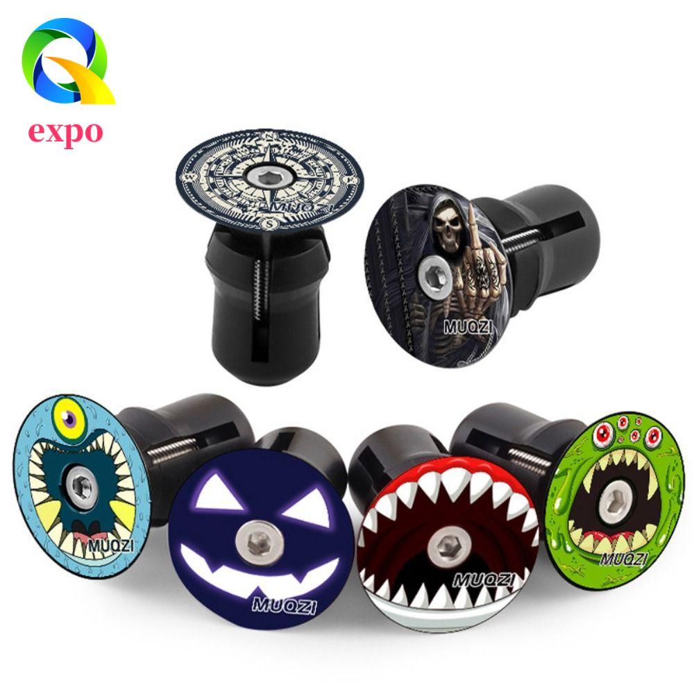 EXPO GIỚI HẠN 1 Cặp Mũ Cuối Tay Lái Xe Đạp, Hợp Kim Nhôm 32x26MM Đầu Cắm Xe Đạp, Nhẹ 3D Totem Cá Tín
