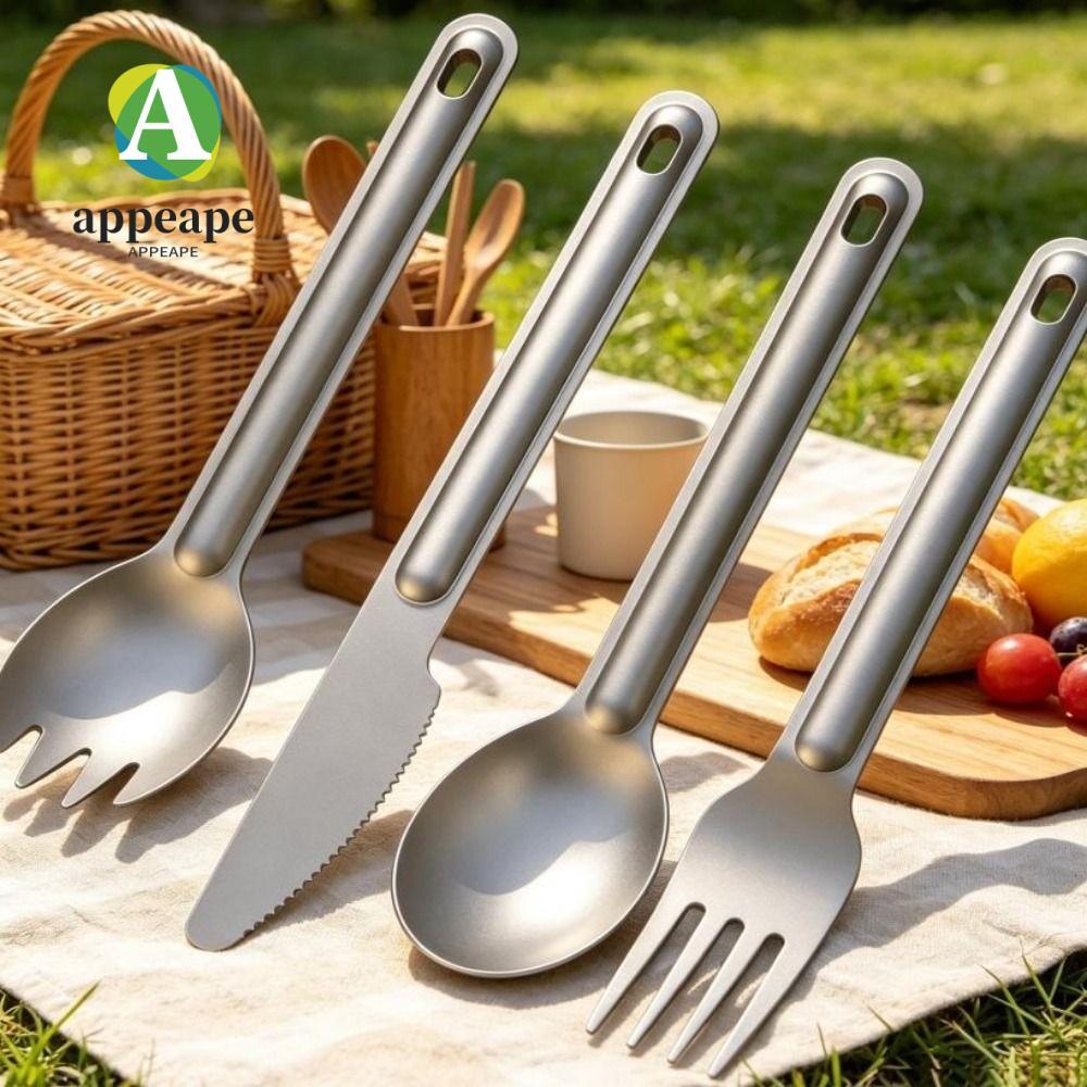 Muỗng Titan APPEAPE, Nồi Cắm Trại Ngoài Trời Titan Nhẹ Di Động, Tay Cầm Dài EDC Môi Trường