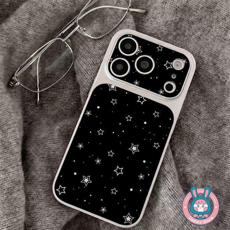 Ins Style White Star Matte Silver Phone Case Cho Xiaomi 17T 17 Pro Max 15 15T 14 14T 13 13T 12 Ultra