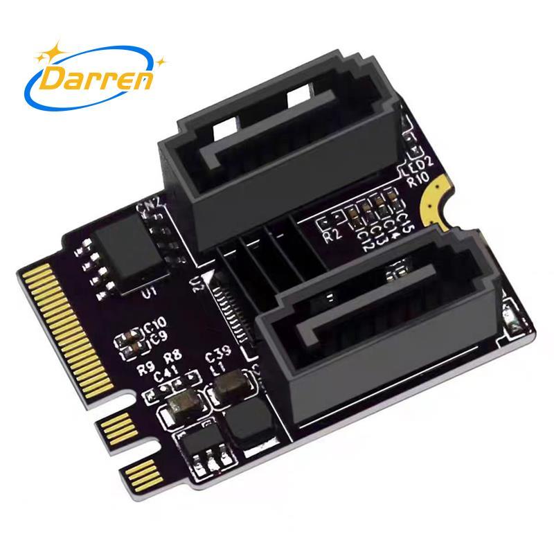 Thẻ mở rộng M2 sang SATA3.0 KEY A + E WIFI M.2 sang SATA HDD Adapter Thẻ JMB582 không có ổ cứng