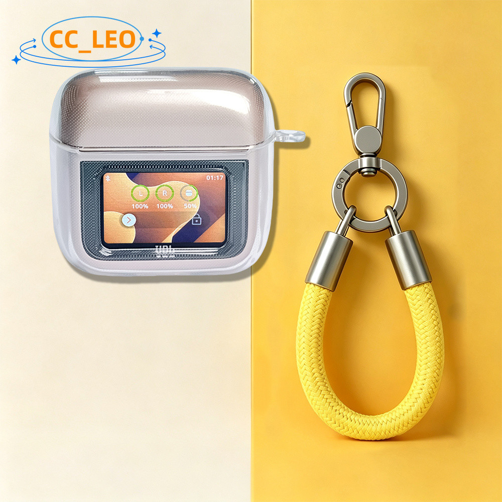 Case for JBL TOUR Pro2 Transparent TPU Soft Case with Colorful Lanyard Pendant Suitable for JBL TOUR
