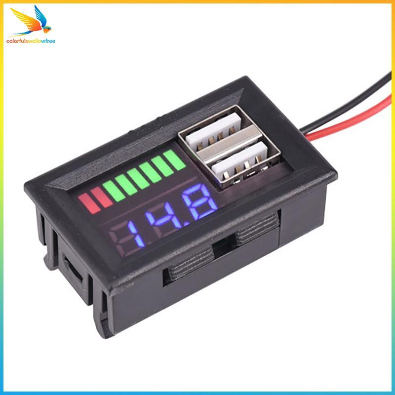 Colorfulswallowfree Car12V Pin Điện Áp Và Điện Hiển Thị Đồng Hồ Đo Pin Xe Kỹ Thuật Số Vôn Kế LED Pin