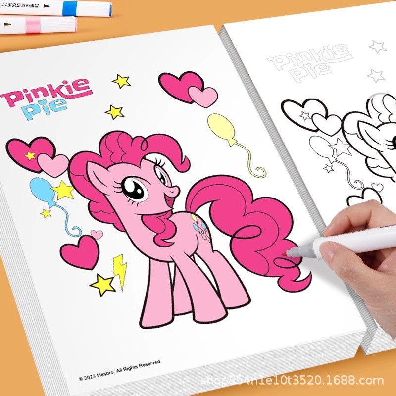 [Đồ chơi bán chạy] Pony Coloring Book Pony Children 's Draw Drawing Drawing Book Copy Book 3 đến 6 t
