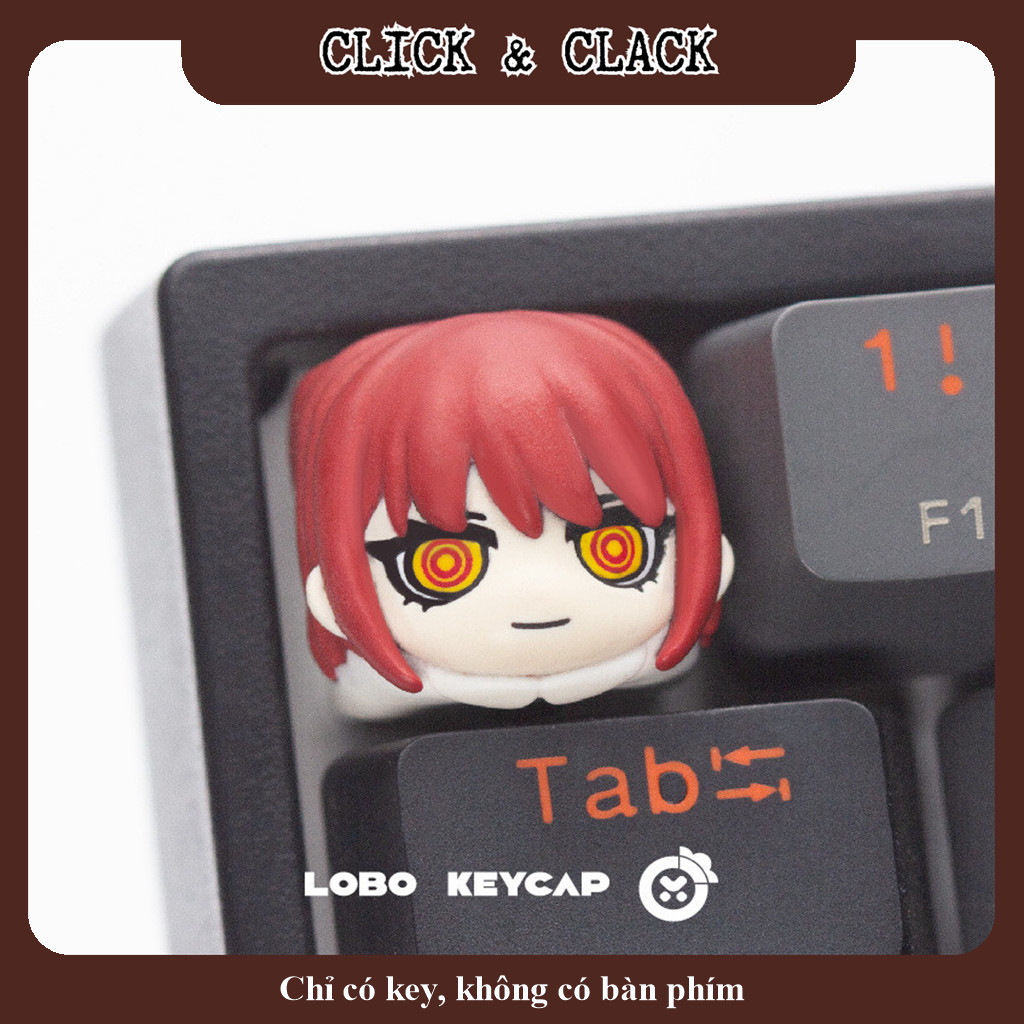 Keycap Artisan Chainsaw Man Makima (Thợ Săn Quỷ) Nhựa Epoxy - Nút Bàn Phím Cơ Anime Quỷ Chi Phối - L