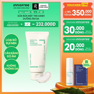 Sữa rửa mặt trà xanh sạch sâu ẩm mịn INNISFREE Green Tea Amino Cleansing Foam 150g